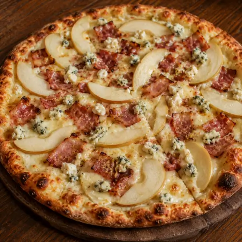 Blue Cheese, Pear and Bacon Gourmet Pizza